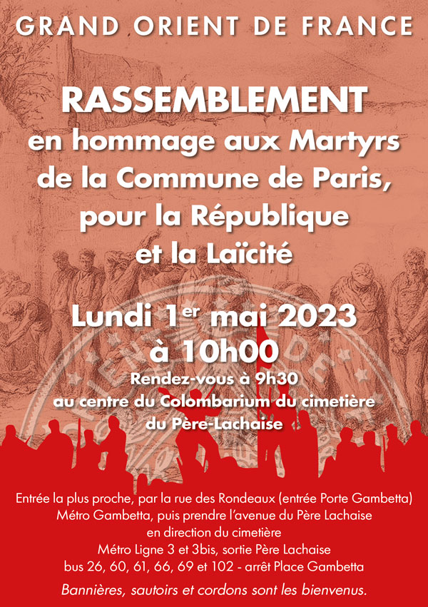 Rassemblement en hommage aux Martyrs de la Commune de Paris, pour la République et la Laïcité (1er mai 2023)
