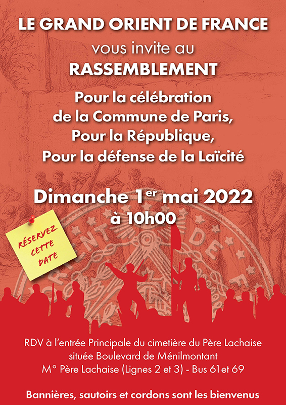 Rassemblement pour la célébration de la Commune de Paris, pour la République, pour la défense de la Laïcité,