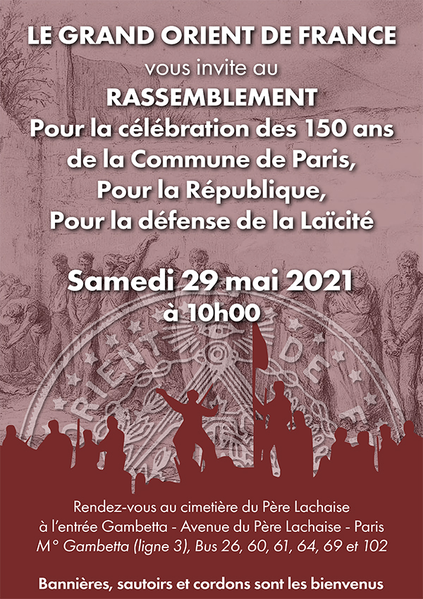 Rassemblement pour la célébration des 150 ans de la Commune de Paris, pour la République, pour la défense de la Laïcité