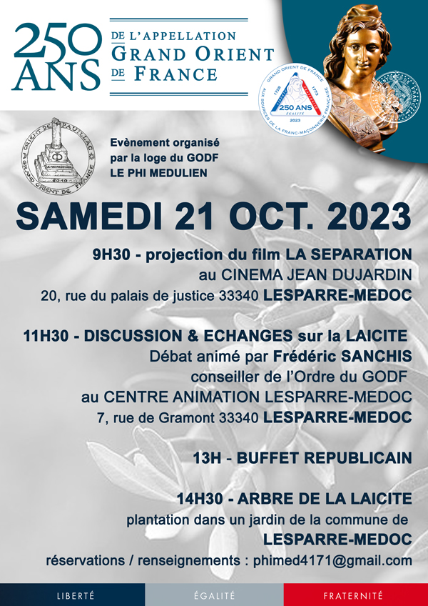 250 ans de l'appellation Grand Orient de France à Lesparre-Médoc