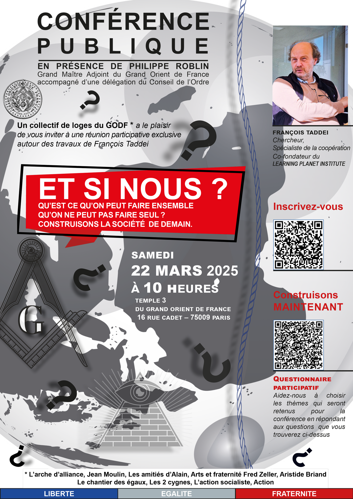 Et si nous ? Qu’est-ce qu’on peut faire ensemble qu’on ne peut pas faire seul ? Construisons la société de demain.