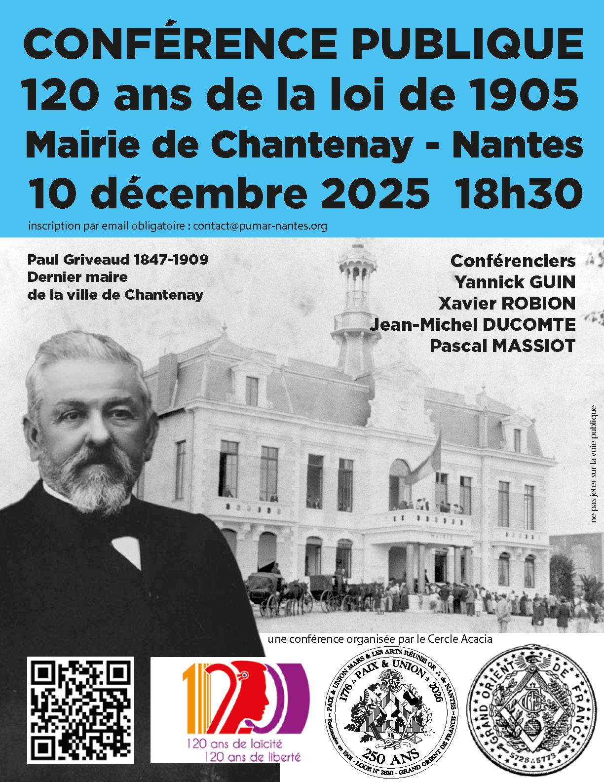 120 ans de la loi de 1905 - Paul Griveaud (1747-1909) dernier maire de la ville de Chatenay