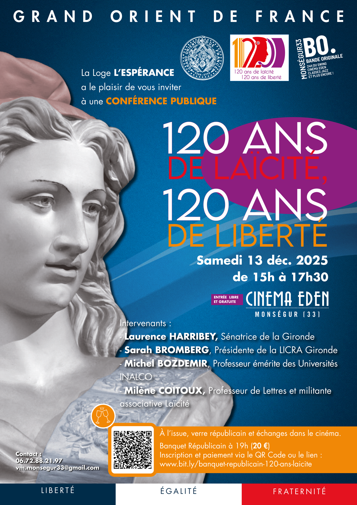 120 ans de laÏcité, 120 ans de liberté