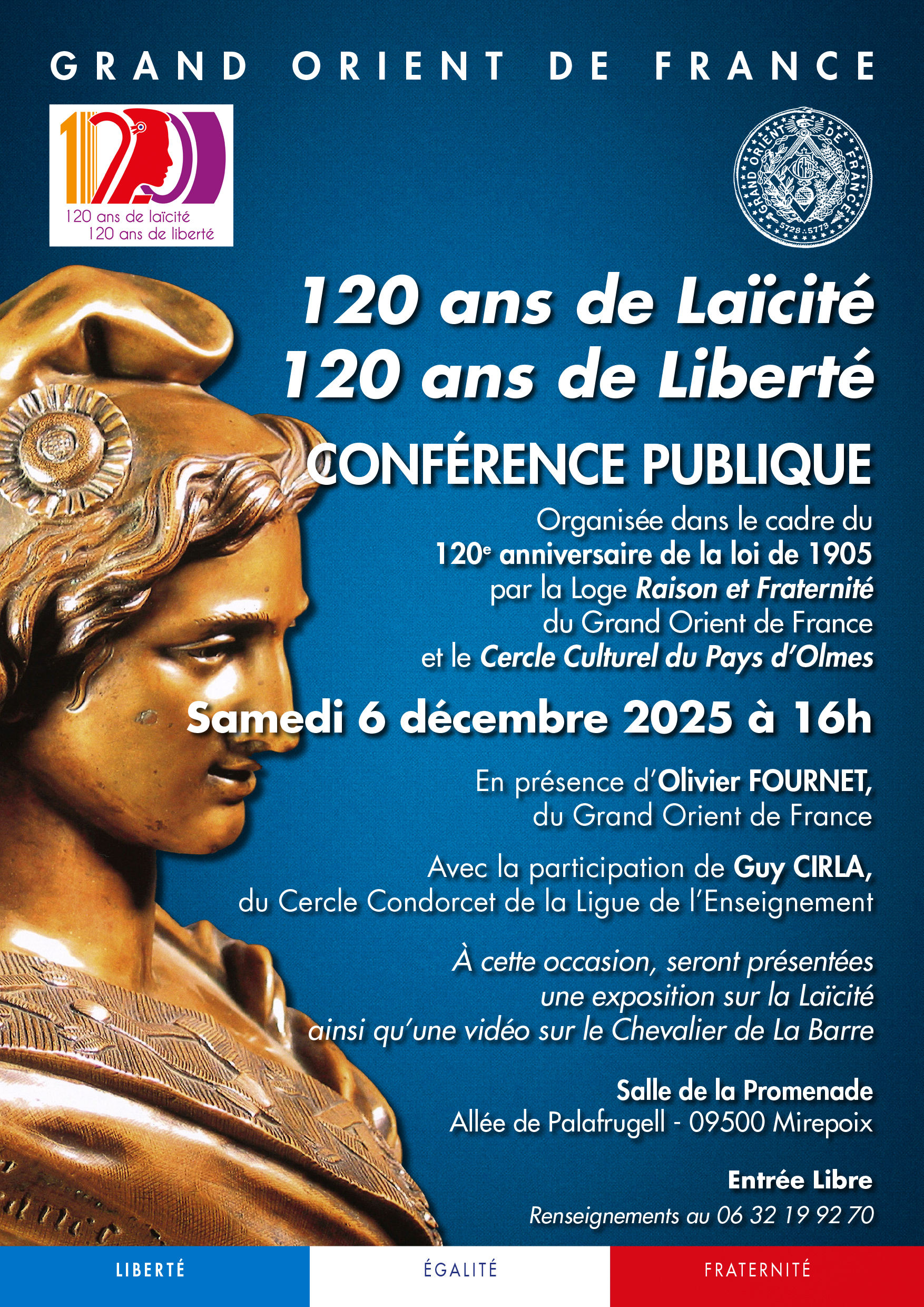 120 ans de Laïcité, 120 ans de Liberté