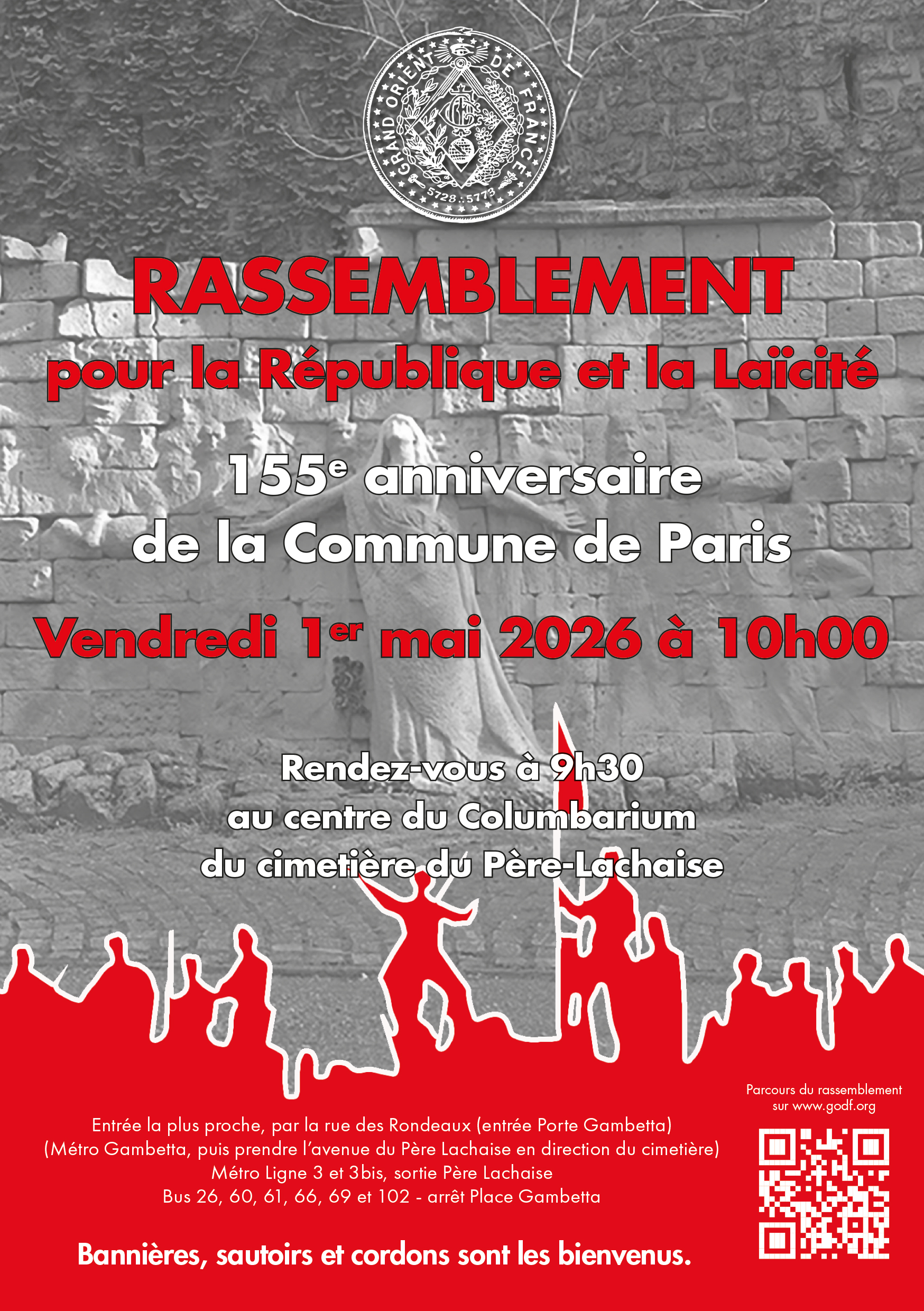 Rassemblement pour la République et la Laïcité - 155e anniversaire de la Commune de Paris